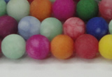 CCN2554 15.5 inches 10mm round mixed color matte candy jade beads