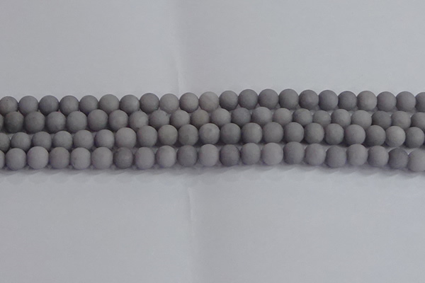 CCN2581 15.5 inches 6mm round matte candy jade beads wholesale