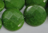 CCN262 15.5 inches 25mm faceted coin candy jade beads wholesale