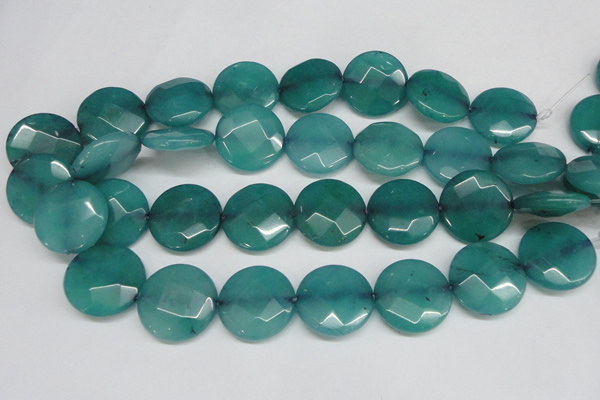 CCN263 15.5 inches 25mm faceted coin candy jade beads wholesale