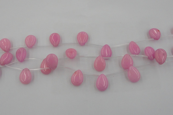 CCN2675 Top-drilled 13*18mm flat teardrop candy jade beads