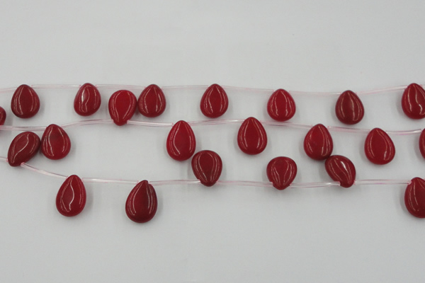 CCN2677 Top-drilled 13*18mm flat teardrop candy jade beads