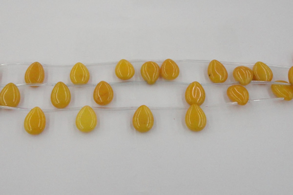 CCN2678 Top-drilled 13*18mm flat teardrop candy jade beads