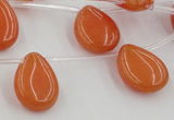 CCN2679 Top-drilled 13*18mm flat teardrop candy jade beads