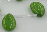 CCN2685 Top-drilled 13*18mm flat teardrop candy jade beads