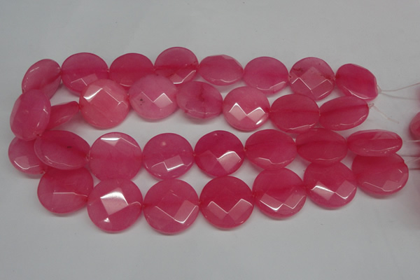 CCN269 15.5 inches 25mm faceted coin candy jade beads wholesale