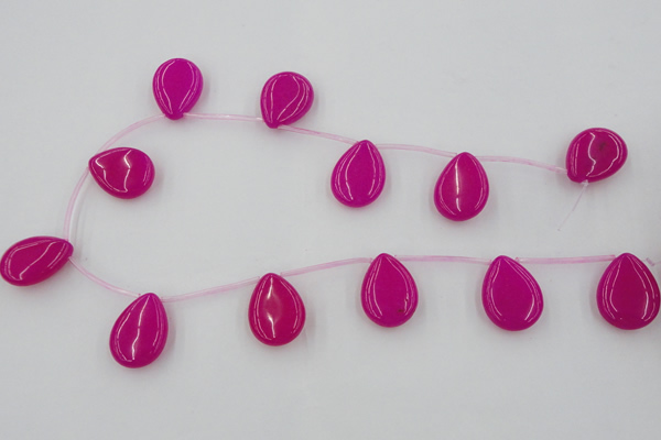 CCN2701 Top-drilled 18*25mm flat teardrop candy jade beads