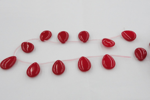 CCN2706 Top-drilled 18*25mm flat teardrop candy jade beads