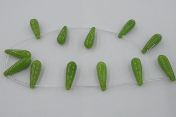 CCN2736 Top-drilled 10*30mm teardrop candy jade beads wholesale