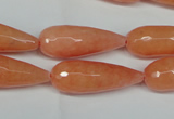 CCN2883 15.5 inches 10*30mm faceted teardrop candy jade beads