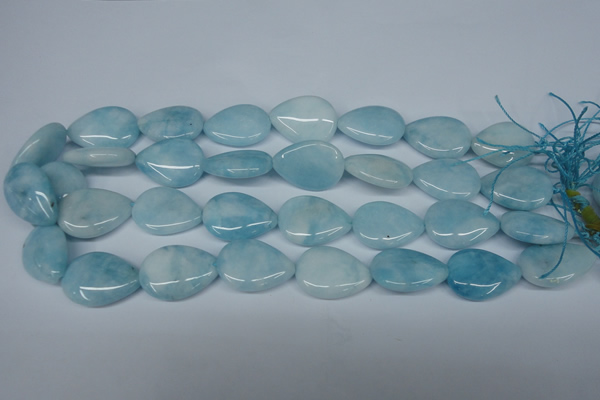 CCN2947 15.5 inches 18*25mm flat teardrop candy jade beads