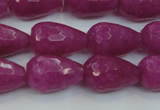 CCN3001 15.5 inches 10*15mm faceted teardrop candy jade beads