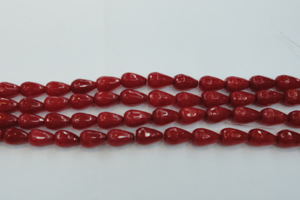 CCN3003 15.5 inches 10*15mm faceted teardrop candy jade beads