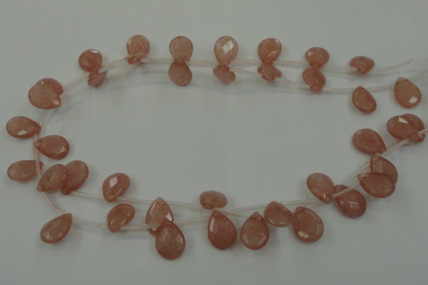 CCN3020 15.5 inches 10*14mm briolette candy jade beads wholesale