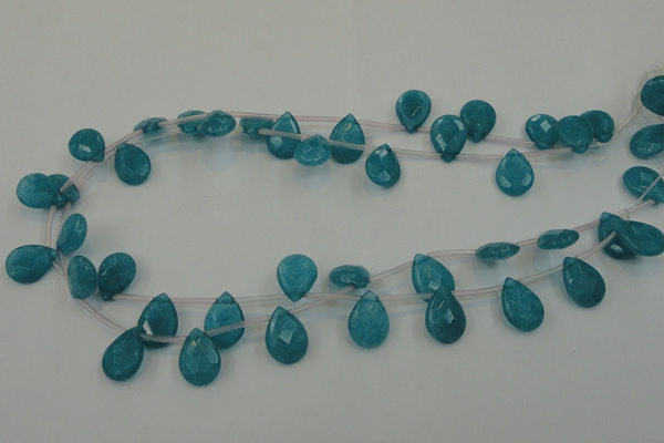 CCN3022 15.5 inches 10*14mm briolette candy jade beads wholesale