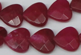 CCN345 15.5 inches 15*15mm faceted heart candy jade beads wholesale