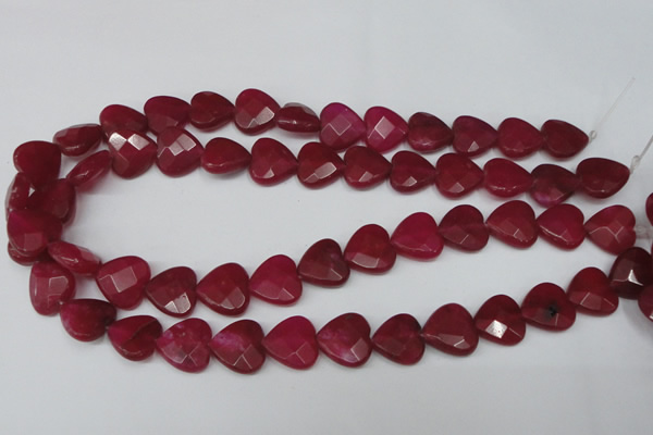 CCN345 15.5 inches 15*15mm faceted heart candy jade beads wholesale