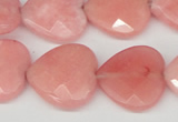 CCN356 15.5 inches 20*20mm faceted heart candy jade beads wholesale