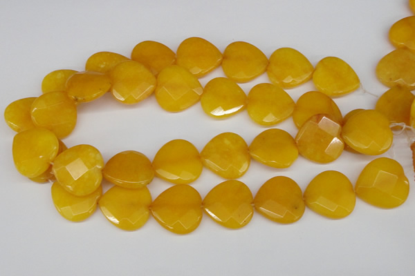 CCN370 15.5 inches 25*25mm faceted heart candy jade beads wholesale