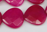 CCN373 15.5 inches 25*25mm faceted heart candy jade beads wholesale