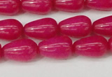 CCN3752 15.5 inches 8*12mm teardrop candy jade beads wholesale