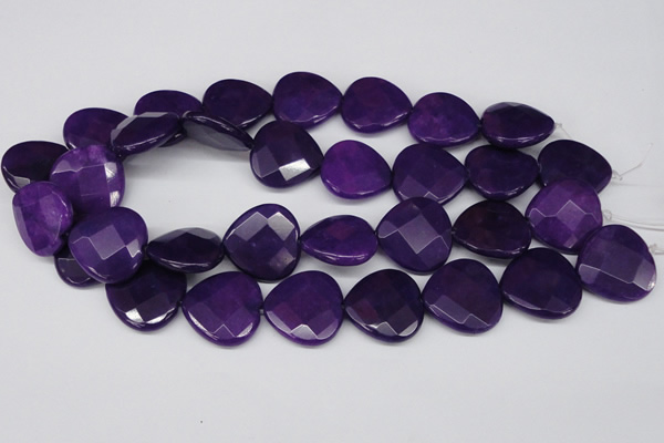 CCN376 15.5 inches 25*25mm faceted heart candy jade beads wholesale