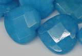 CCN377 15.5 inches 25*25mm faceted heart candy jade beads wholesale