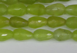 CCN3781 15.5 inches 8*12mm faceted teardrop candy jade beads