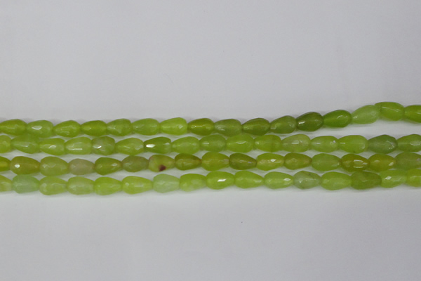 CCN3781 15.5 inches 8*12mm faceted teardrop candy jade beads