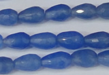 CCN3782 15.5 inches 8*12mm faceted teardrop candy jade beads