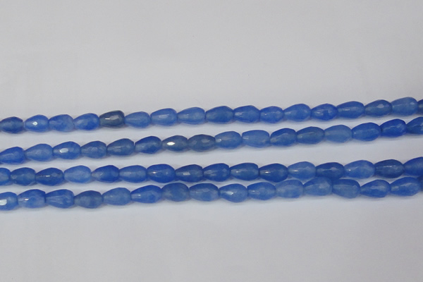 CCN3782 15.5 inches 8*12mm faceted teardrop candy jade beads