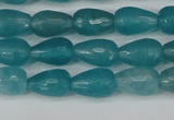 CCN3785 15.5 inches 8*12mm faceted teardrop candy jade beads