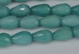 CCN3786 15.5 inches 8*12mm faceted teardrop candy jade beads