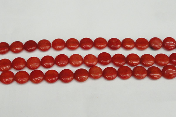 CCN3817 15.5 inches 14mm flat round candy jade beads wholesale