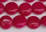 CCN3819 15.5 inches 14mm flat round candy jade beads wholesale