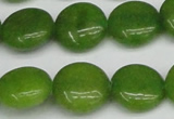 CCN3823 15.5 inches 14mm flat round candy jade beads wholesale