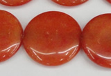 CCN3841 15.5 inches 30mm flat round candy jade beads wholesale