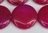 CCN3842 15.5 inches 30mm flat round candy jade beads wholesale