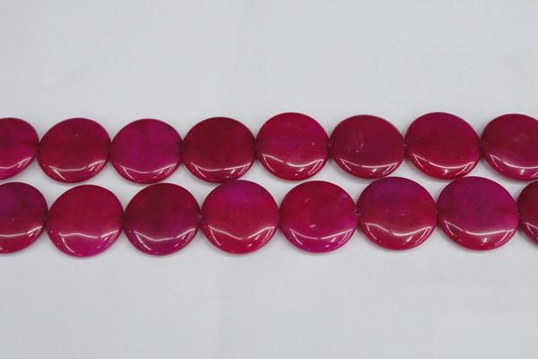 CCN3842 15.5 inches 30mm flat round candy jade beads wholesale