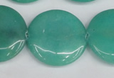 CCN3844 15.5 inches 30mm flat round candy jade beads wholesale