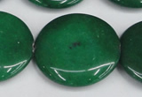 CCN3846 15.5 inches 30mm flat round candy jade beads wholesale