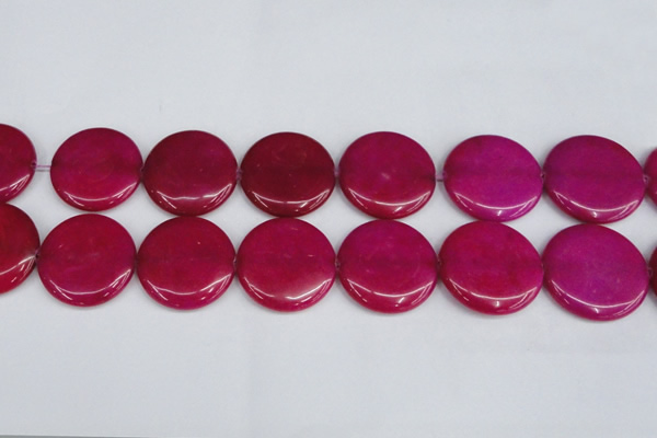 CCN3852 15.5 inches 35mm flat round candy jade beads wholesale