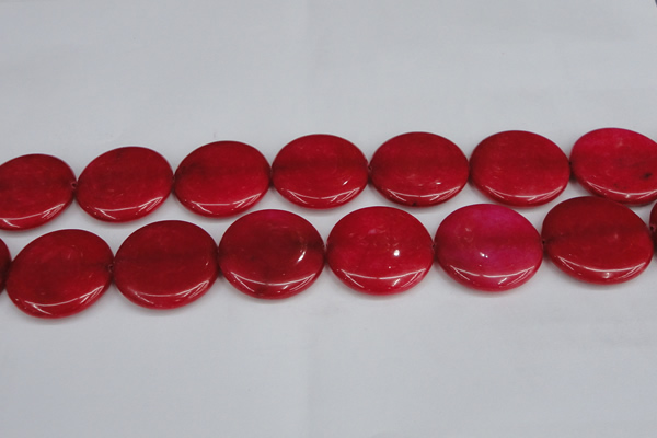 CCN3853 15.5 inches 35mm flat round candy jade beads wholesale