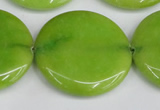 CCN3856 15.5 inches 35mm flat round candy jade beads wholesale