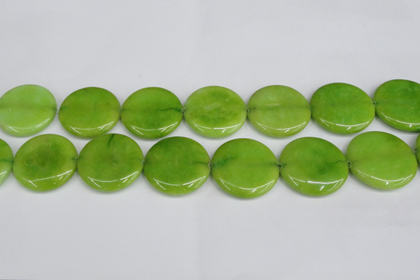 CCN3856 15.5 inches 35mm flat round candy jade beads wholesale