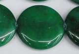 CCN3857 15.5 inches 35mm flat round candy jade beads wholesale