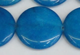 CCN3858 15.5 inches 35mm flat round candy jade beads wholesale