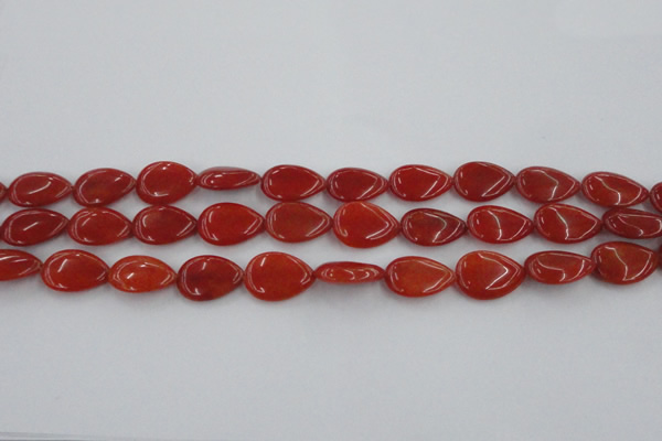 CCN3863 15.5 inches 13*18mm flat teardrop candy jade beads