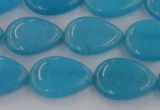 CCN3871 15.5 inches 13*18mm flat teardrop candy jade beads