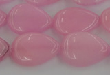 CCN3875 15.5 inches 15*20mm flat teardrop candy jade beads